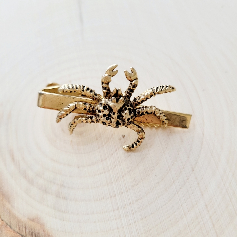 Vintage Jolle Tie Clip CRAB Gold-tone